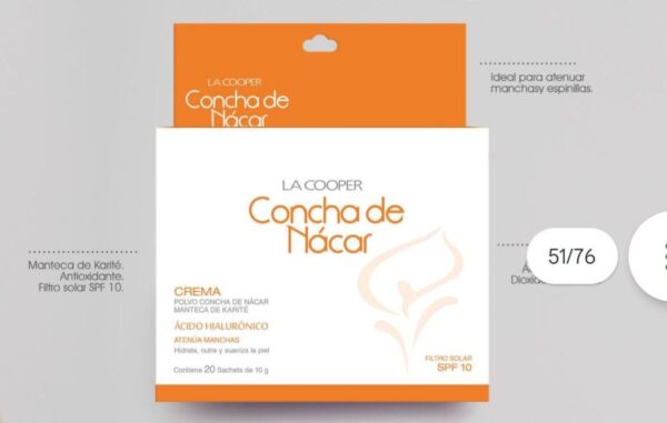 Box Crema sachets Concha de nacar aclara-t